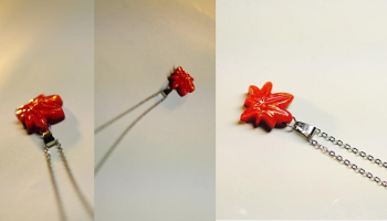 Promising maple 身に着けやすい小ぶりなペンダント。 ラフォルム ガラスジュエリー ガラスアクセサリー