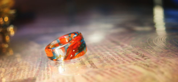 Everlasting Ring ~ 絆 ~ オレンジ系が印象的な美しいマーブル模様。 ラフォルム ガラスジュエリー ガラスアクセサリー