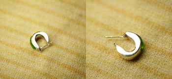 優しい瞳 ～ いつまでも心に ～ Silver925素材のオリジナルフープピアス金具。 ラフォルム ガラスジュエリー ガラスアクセサリー