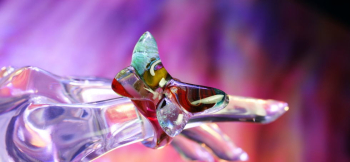 コンセプト作品・Illusional butterfly ～ 幻影の蝶 ～ 複雑で神秘的なマーブル加工。 ラフォルム ガラスジュエリー ガラスアクセサリー