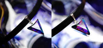 Power of triangle ～ Sunset Purple(チョーカータイプ) ～ 見る角度で様々な表情に変化します。 ラフォルム ガラスジュエリー ガラスアクセサリー