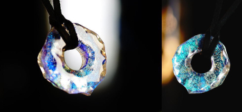 SPARKLING FROZEN CIRCLE 表面のアイスロックカットと、美しい煌き。 ラフォルム ガラスジュエリー ガラスアクセサリー