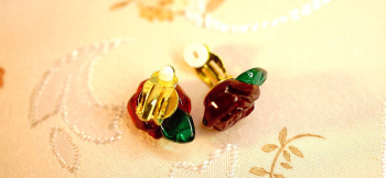 Fortune fairy ～ 幸運の薔薇 ～ クリップイヤリング金具。 ラフォルム ガラスジュエリー ガラスアクセサリー