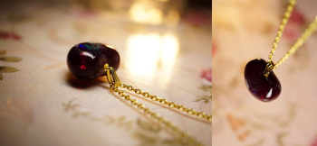 Forever in my heart ～ 流星の虹 ～ 表裏立体的なハート型のフォルムです。 ラフォルム ガラスジュエリー ガラスアクセサリー