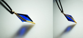Collaborate Dreamblue Silver925素材にK18ゴールドメッキしたオリジナル金属枠。 ラフォルム ガラスジュエリー ガラスアクセサリー