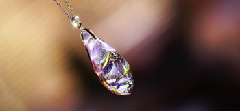 Mystic purple galaxy 存在感のある美しいオリジナルペンダント。 ラフォルム ガラスジュエリー ガラスアクセサリー