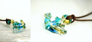 GLASS ANCHOR ～ ガラスの錨 ～ 立体感のある錨のフォルムです。 ラフォルム ガラスジュエリー ガラスアクセサリー