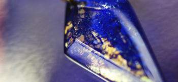 Blue galaxy ～ 流星  ～ 美しいラメ入りです。 ラフォルム ガラスジュエリー ガラスアクセサリー