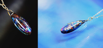 Aurora of Ocean 見る角度や光の当たり方により、様々な表情をお楽しみいただけます。 ラフォルム ガラスジュエリー ガラスアクセサリー