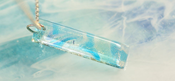 Stylish rectangle ～ 海の妖精 ～ ブルー系のマーブル模様と優しいラメが素敵です。 ラフォルム ガラスジュエリー ガラスアクセサリー