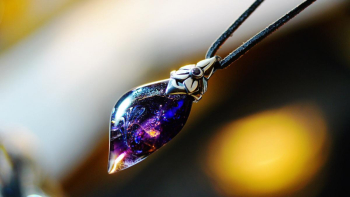 フラワーエンジェル ～ Collaborate glass leaf / Purple ～ 神秘的な雰囲気です。 ラフォルム ガラスジュエリー ガラスアクセサリー