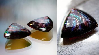 Reuleaux triangle 濃い赤紫のためやや黒っぽく、パッと見は華やかさを抑えた印象にも見えますが、光に翳すとひとたび美しい煌きと赤紫の色味をお楽しみいただけます。 ラフォルム ガラスジュエリー ガラスアクセサリー