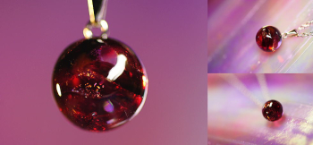 Elegant wine red planet ～ Heartbeat ～ 上品なワインレッド系のマーブル模様。 ラフォルム ガラスジュエリー ガラスアクセサリー