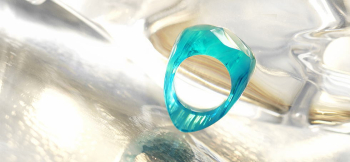BLUE ICE RING オリジナリティのある世界にひとつのリング。 ラフォルム ガラスジュエリー ガラスアクセサリー