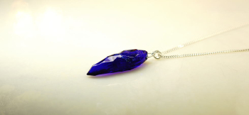 Crystal blue ~ 煌めく海 ~ Silver925素材のチェーン付き。 ラフォルム ガラスジュエリー ガラスアクセサリー