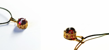 RUBY EYE 透かしのある台座です。 ラフォルム ガラスジュエリー ガラスアクセサリー