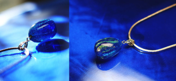 Sea Egg 立体的なしずくのフォルムです。 ラフォルム ガラスジュエリー ガラスアクセサリー