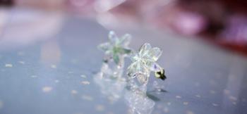ラフォルム ガラスジュエリー ガラスアクセサリー Snow flower ～ Mysterious bright ～ 「Snow flower」をベースにした左右セットのピアスです。内部にはガラスの王様と呼ばれるダイクロ偏光ガラスを使用しています。…