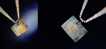 Snow cube ~ Brightness ~ 内部の煌きを様々な角度からお楽しみください。 ラフォルム ガラスジュエリー ガラスアクセサリー