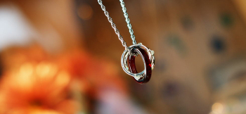 Ring of the love Univers ～ Adaptation heart ～ 爽やかなイメージのリングネックレスペンダント。 ラフォルム ガラスジュエリー ガラスアクセサリー
