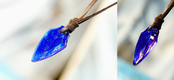 Blue flash emblem コバルトブルーをベースカラーにお作りしました。 ラフォルム ガラスジュエリー ガラスアクセサリー