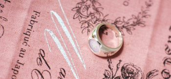 Basic collaboration ring ～ 桜  ～  ラフォルム ガラスジュエリー ガラスアクセサリー