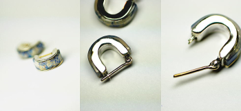 浜辺に寄せる愛 K18製のポスト(ピン部分)をお付けしたオリジナルSilver925製のピアス金具。 ラフォルム ガラスジュエリー ガラスアクセサリー