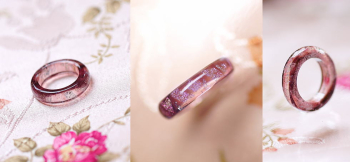 Plum 優しい雰囲気の素敵なリング。さまざまな角度からご覧ください。 ラフォルム ガラスジュエリー ガラスアクセサリー