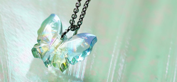 Pure Morpho MINI 優しい色合いとレインボーラメが優しく煌きます。 ラフォルム ガラスジュエリー ガラスアクセサリー