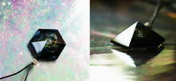 Six sided pyramid Galaxy 大胆にピラミッドのように高さのあるカットを施しています!! ラフォルム ガラスジュエリー ガラスアクセサリー