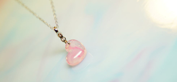 Charming heart ～ My pretty family ～ ピンクの濃淡と優しいラメを施しています。 ラフォルム ガラスジュエリー ガラスアクセサリー