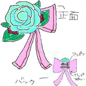 ブルー・ローズ(コサージュ) ラフォルム ガラスジュエリー ガラスアクセサリー