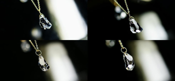 Crystal moon rock 立体的なアイスロックペンダントです。 ラフォルム ガラスジュエリー ガラスアクセサリー
