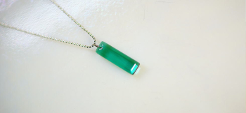 Stylish rectangle ～ 人魚の恋詩 ～ シーブルーの単色を使用しています。 ラフォルム ガラスジュエリー ガラスアクセサリー