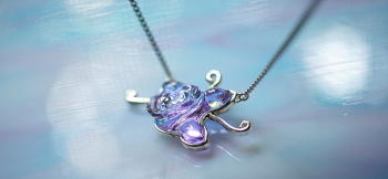Lavender Rose 美しい世界にひとつのオリジナルペンダント。 ラフォルム ガラスジュエリー ガラスアクセサリー