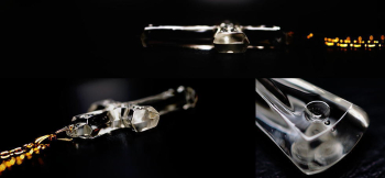 SAINT CRYSTAL CROSS サイドの山型カットや窪みなど、細部まで可能な限り彫刻にて再現を行った、存在感のある美しい逸品に仕上がりました。 ラフォルム ガラスジュエリー ガラスアクセサリー