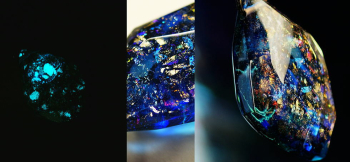 Eden of universe 蓄光とダイクロガラスの神秘的で眩い輝きが素敵です。 ラフォルム ガラスジュエリー ガラスアクセサリー