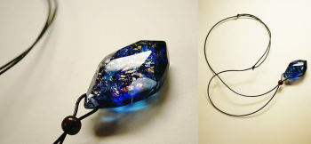 Eden of universe 牛革コードは、お好みの長さに調整してご愛用ください。 ラフォルム ガラスジュエリー ガラスアクセサリー