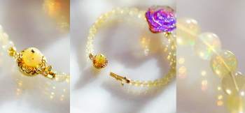 Precious Rose K18製クラスプ。天然のプレシャスオパールをふんだんに使用しております。 ラフォルム ガラスジュエリー ガラスアクセサリー