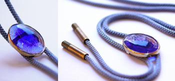 Energy Tanzanite ～ 麗 ～ ループタイ金具。 ラフォルム ガラスジュエリー ガラスアクセサリー