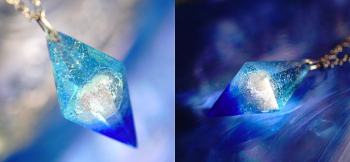 Dreamblue ～ Everlasting love ～ 青い宇宙に浮かぶ惑星のような、神秘的なイメージに仕上がりました。 ラフォルム ガラスジュエリー ガラスアクセサリー