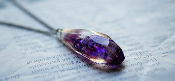 PURPLE ICE CRYSTAL ダイクロ偏光ガラスが煌めきます。 ラフォルム ガラスジュエリー ガラスアクセサリー