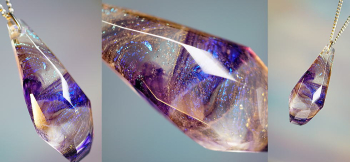 PURPLE ICE CRYSTAL 様々な表情をお楽しみいただけます。 ラフォルム ガラスジュエリー ガラスアクセサリー