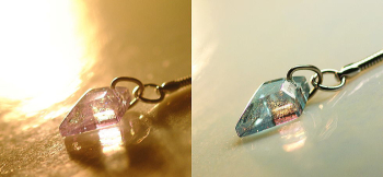 LAVENDER HEAVEN 光源によって色あいが変わります。 ラフォルム ガラスジュエリー ガラスアクセサリー