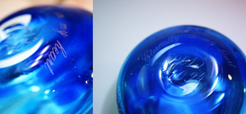 Memorial vessel (壷型オブジェ・タイプ2) 底部分には、ご希望の文字を彫刻しています。 ラフォルム ガラスジュエリー ガラスアクセサリー