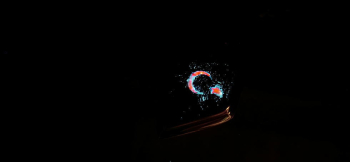 Turkish spirits 暗闇ではレッドをメインカラーに蓄光します。(レッド単体では光が弱いため、わずかにブルーも加えて明るさを出しております。) ラフォルム ガラスジュエリー ガラスアクセサリー