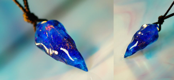 Aqua fang ～ WATER MOON ～ 神秘的な煌きを閉じ込めています。 ラフォルム ガラスジュエリー ガラスアクセサリー