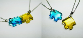 PUZZLE ~ 永久の絆 ~ 青と黄色、それぞれのグラデーション。 ラフォルム ガラスジュエリー ガラスアクセサリー
