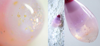 氷の薔薇 ～ Warmth of Holy Night ～ ピンクからホワイトへのグラデーションと繊細な煌き。 ラフォルム ガラスジュエリー ガラスアクセサリー