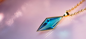 Collaborate Dreamblue ～ Turquoise ～ ターコイズブルーの八面体周囲を金属枠でスタイリッシュに囲みました。 ラフォルム ガラスジュエリー ガラスアクセサリー